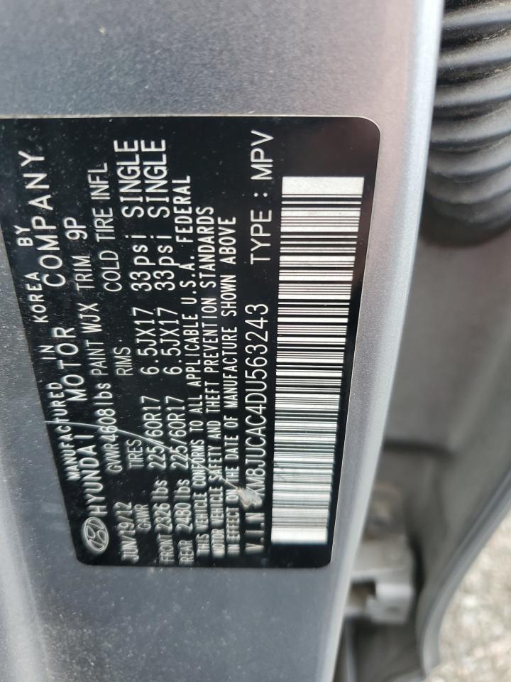 2013 Hyundai Tucson Gls VIN: KM8JUCAC4DU563243 Lot: 84393035