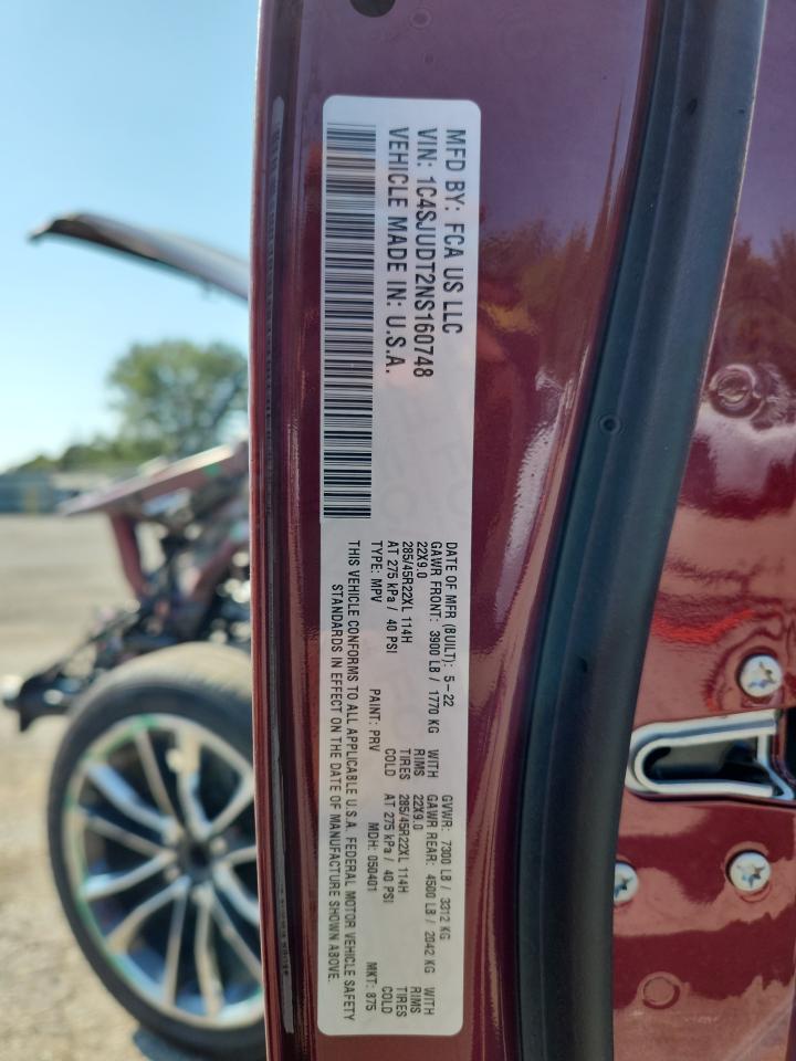 2022 Jeep Wagoneer Series Iii VIN: 1C4SJUDT2NS160748 Lot: 80182335