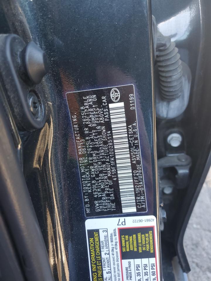 2013 Toyota Camry L VIN: 4T1BF1FK1DU285114 Lot: 81842845