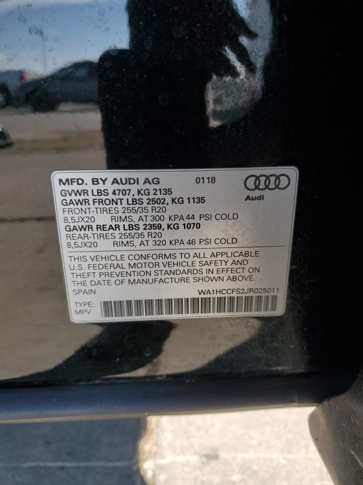 2018 Audi Q3 Premium Plus VIN: WA1HCCFS2JR025011 Lot: 71272465