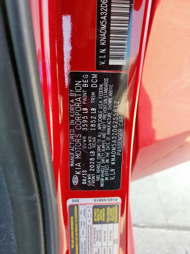 2013 Kia Rio Lx VIN: KNADM5A32D6255812 Lot: 81595955