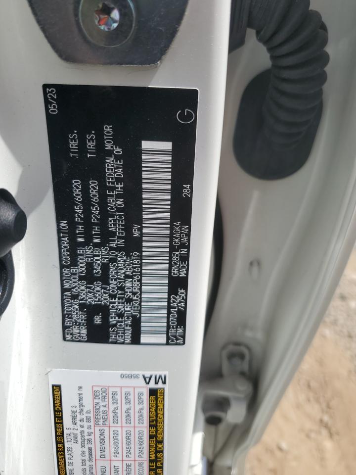 2023 Toyota 4Runner Limited VIN: JTEKU5JR8P6161819 Lot: 80705025