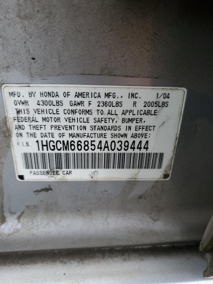 2004 Honda Accord Ex VIN: 1HGCM66854A039444 Lot: 80396805