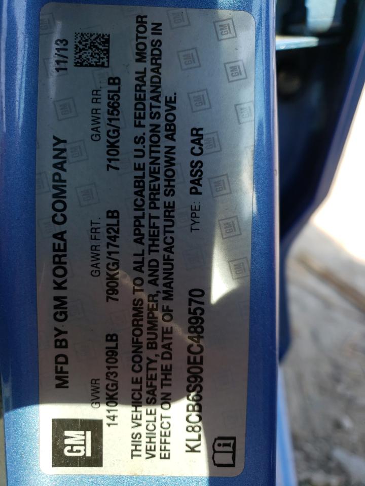 2014 Chevrolet Spark Ls VIN: KL8CB6S90EC489570 Lot: 71884865