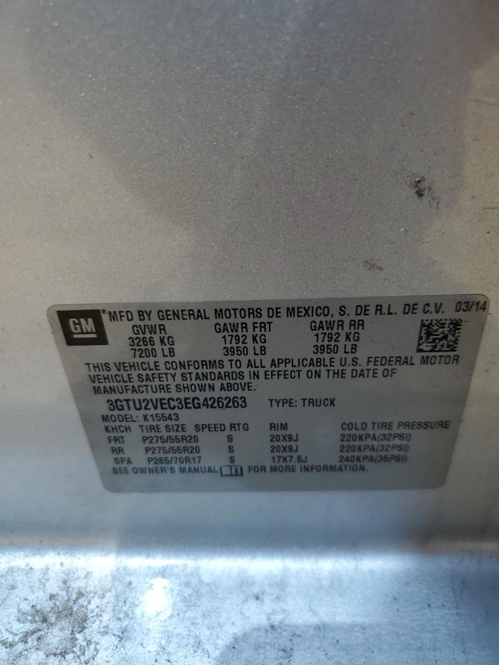2014 GMC Sierra K1500 Slt VIN: 3GTU2VEC3EG426263 Lot: 81541325