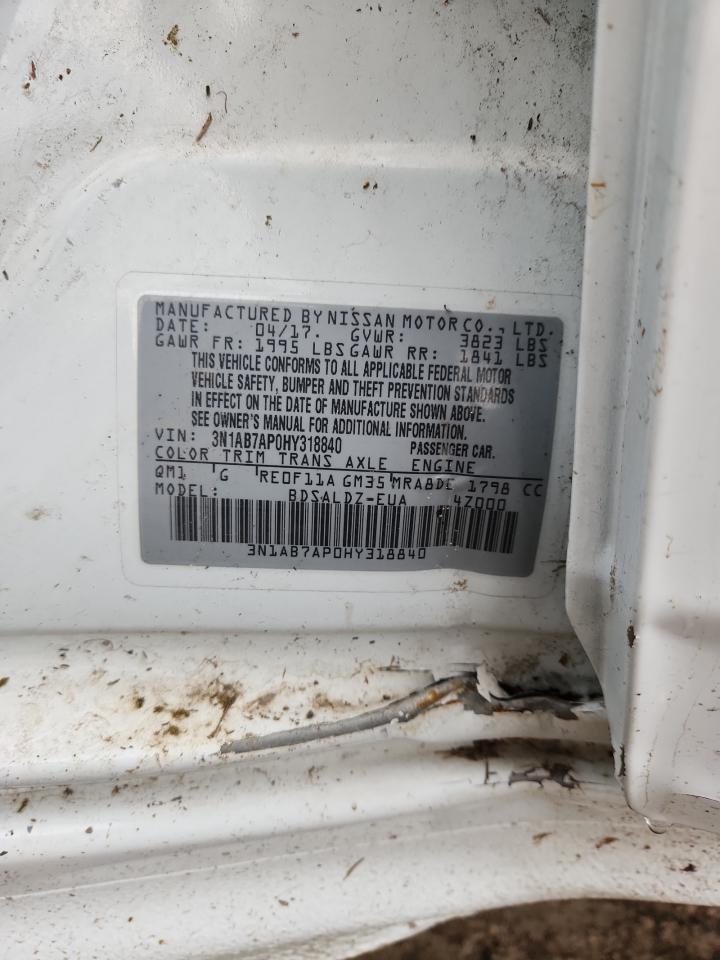 2017 Nissan Sentra S VIN: 3N1AB7AP0HY318840 Lot: 80751965