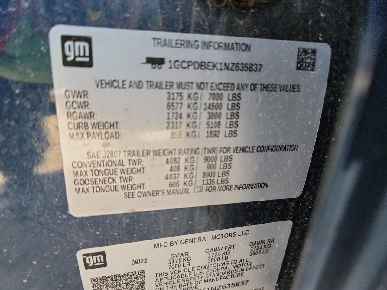 2022 Chevrolet Silverado K1500 Custom VIN: 1GCPDBEK1NZ635837 Lot: 71163775