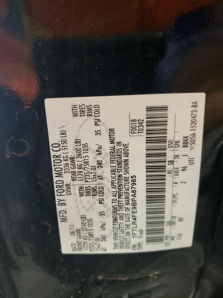 2011 Ford Ranger Super Cab VIN: 1FTLR4FE9BPA87985 Lot: 80524715