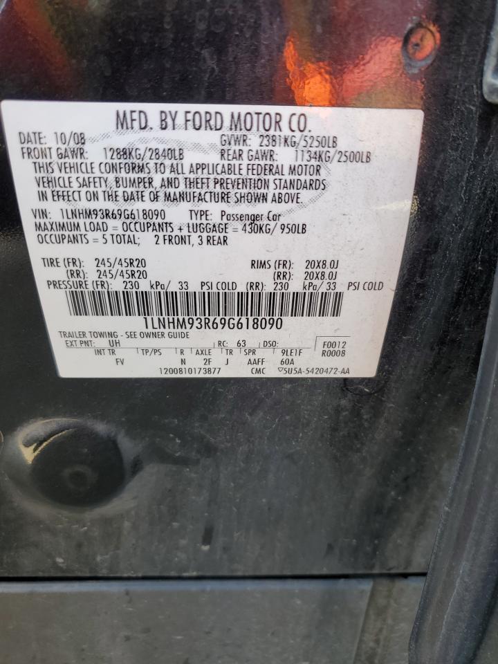 2009 Lincoln Mks VIN: 1LNHM93R69G618090 Lot: 71274535