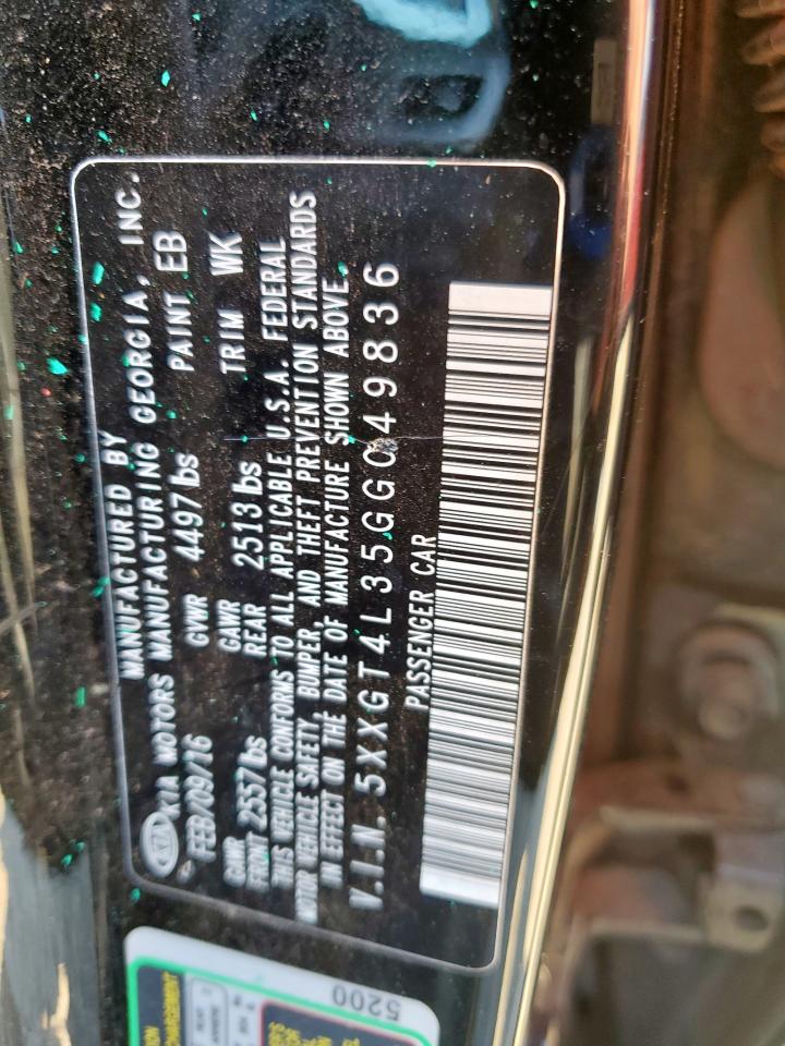 2016 Kia Optima Lx VIN: 5XXGT4L35GG049836 Lot: 80484255