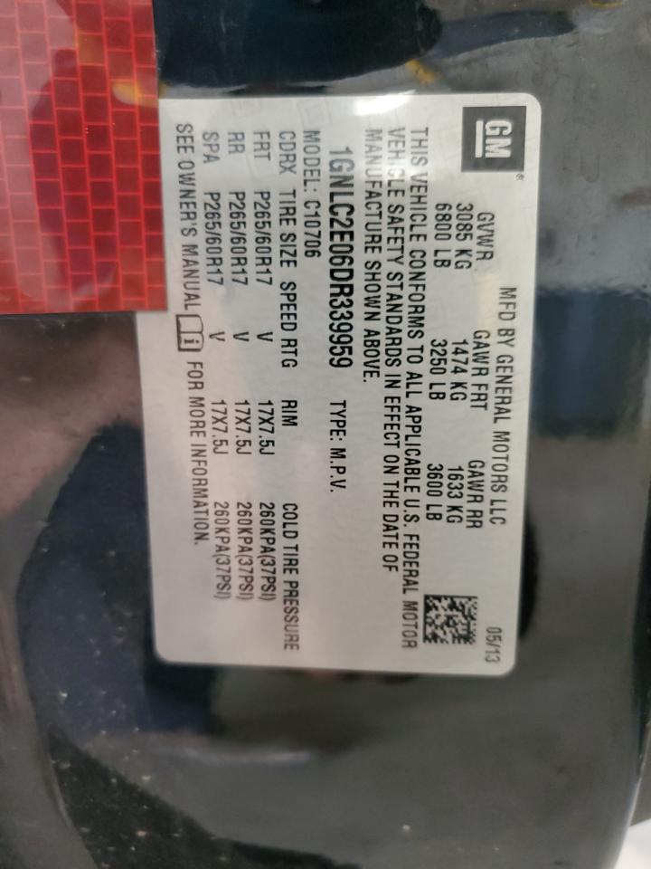 2013 Chevrolet Tahoe Police VIN: 1GNLC2E06DR339959 Lot: 80303465