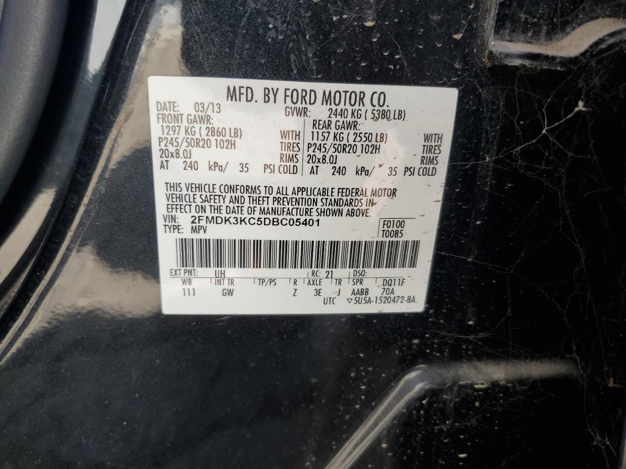 2018 Ford Edge Limited VIN: 2FMDK3KC5DBC05401 Lot: 71563255