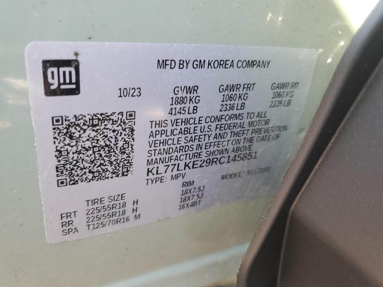 2024 Chevrolet Trax Activ VIN: KL77LKE29RC145851 Lot: 70686085