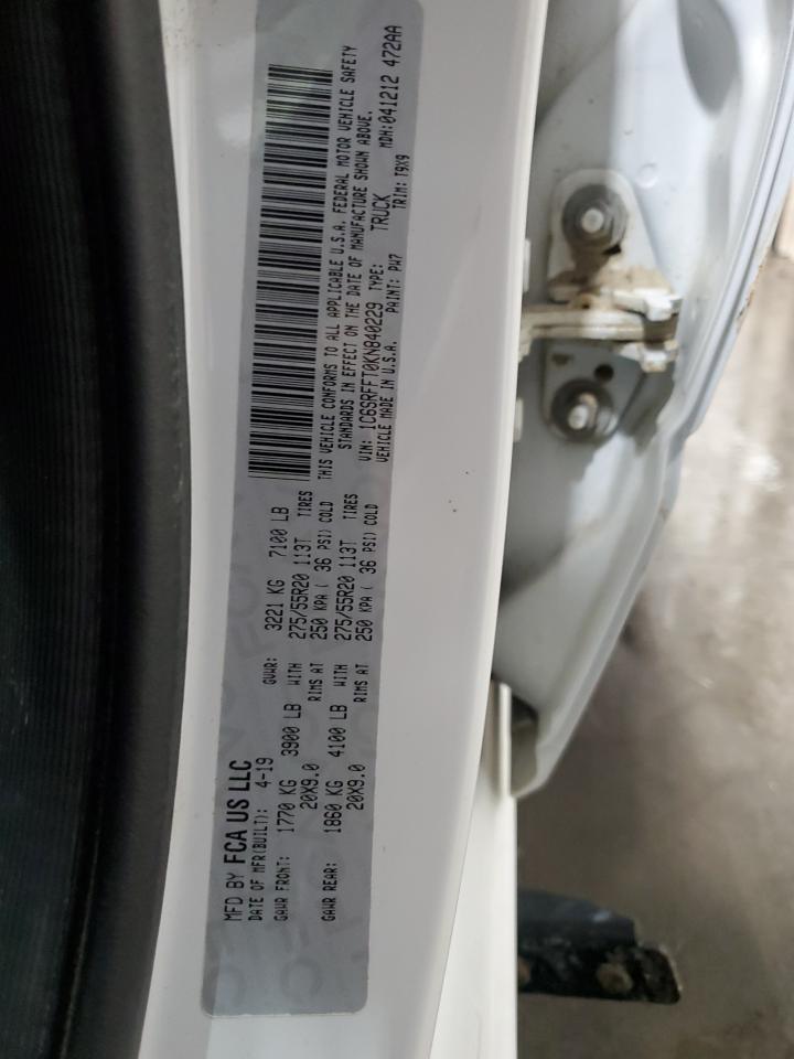 2019 Ram 1500 Big Horn/Lone Star VIN: 1C6SRFFT0KN840229 Lot: 80144785