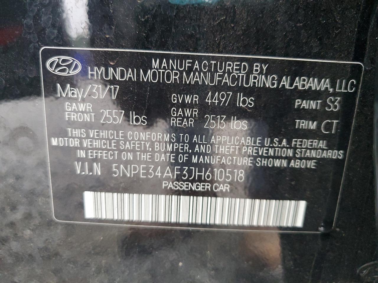 2018 Hyundai Sonata Sport VIN: 5NPE34AF3JH610518 Lot: 81846125