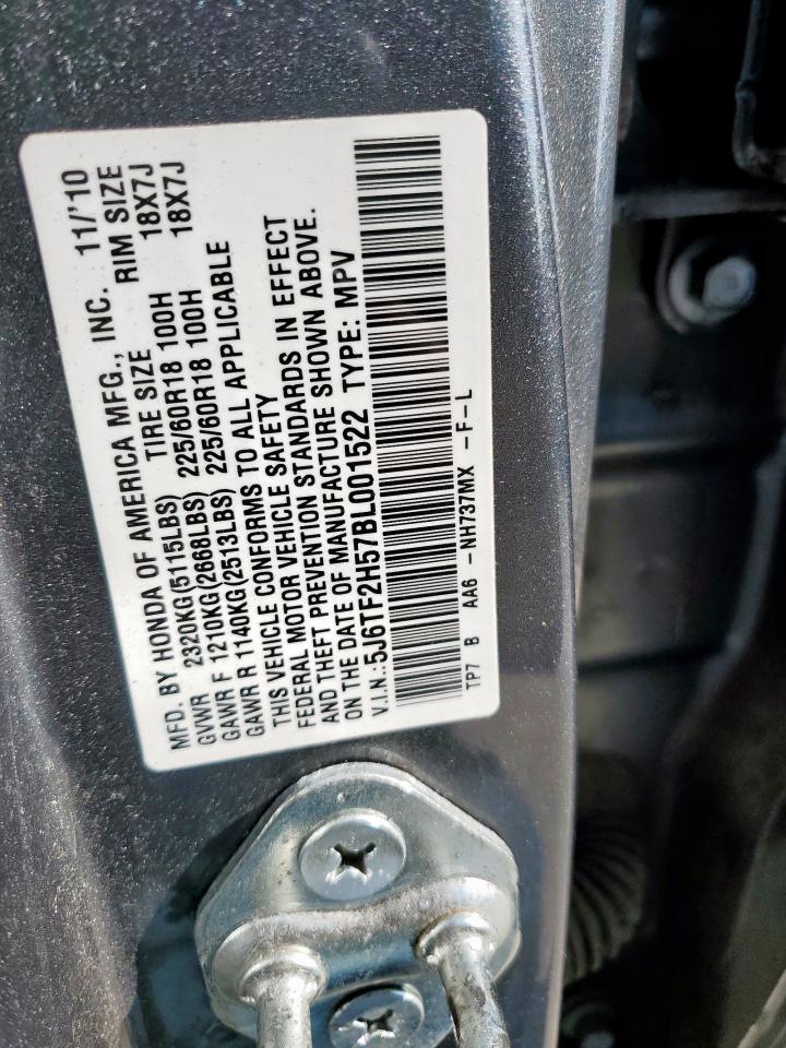 2011 Honda Accord Crosstour Exl VIN: 5J6TF2H57BL001522 Lot: 70471765