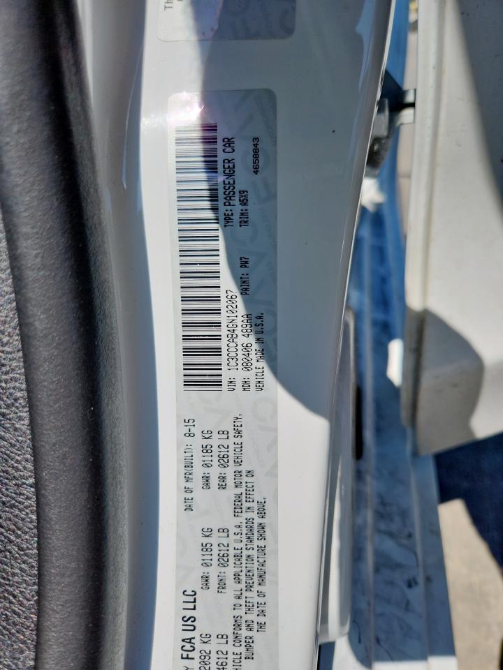 2016 Chrysler 200 Limited VIN: 1C3CCCAB4GN102067 Lot: 83988055