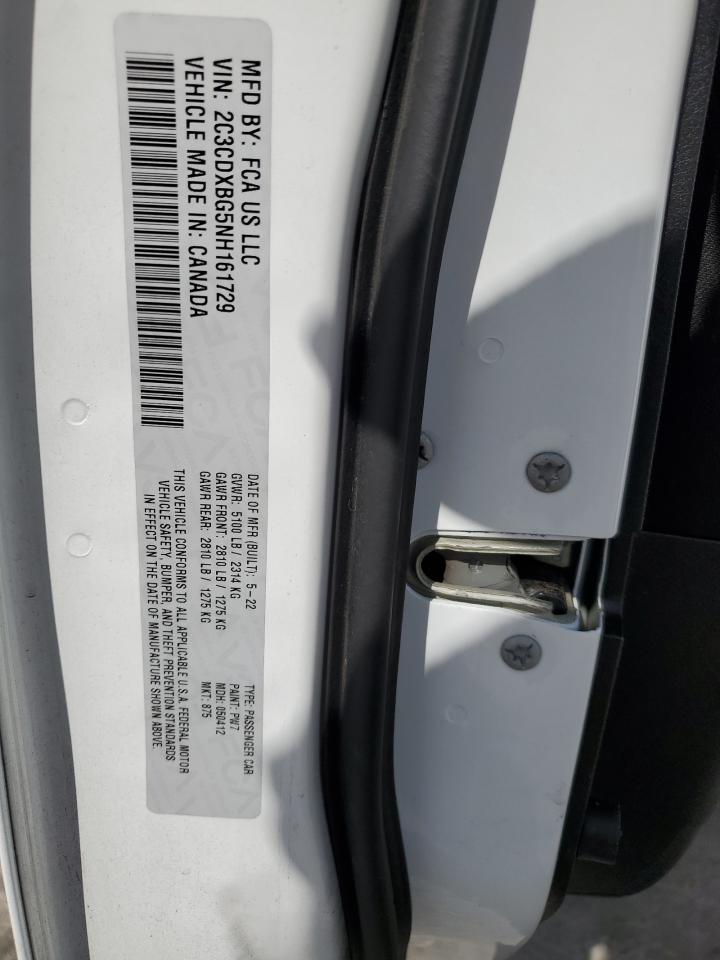 2022 Dodge Charger Sxt VIN: 2C3CDXBG5NH161729 Lot: 81520205