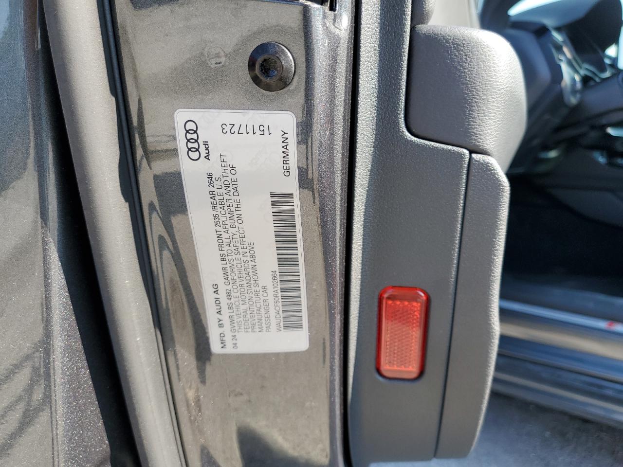 2024 Audi A5 Premium 45 VIN: WAUDACF50RA102664 Lot: 80291235