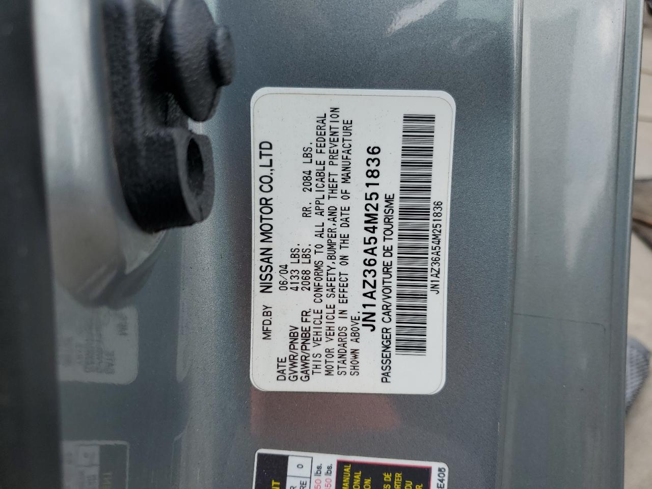 2004 Nissan 350Z Roadster VIN: JN1AZ36A54M251836 Lot: 71447965