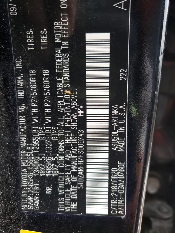 2015 Toyota Highlander Le VIN: 5TDZARFH7FS009743 Lot: 81569465