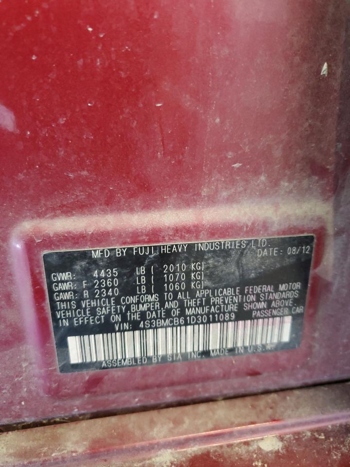 2013 Subaru Legacy 2.5I Premium VIN: 4S3BMCB61D3011089 Lot: 80994165