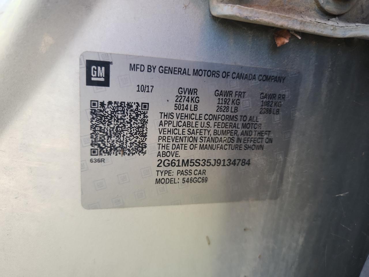 2018 Cadillac Xts Luxury VIN: 2G61M5S35J9134784 Lot: 81687965