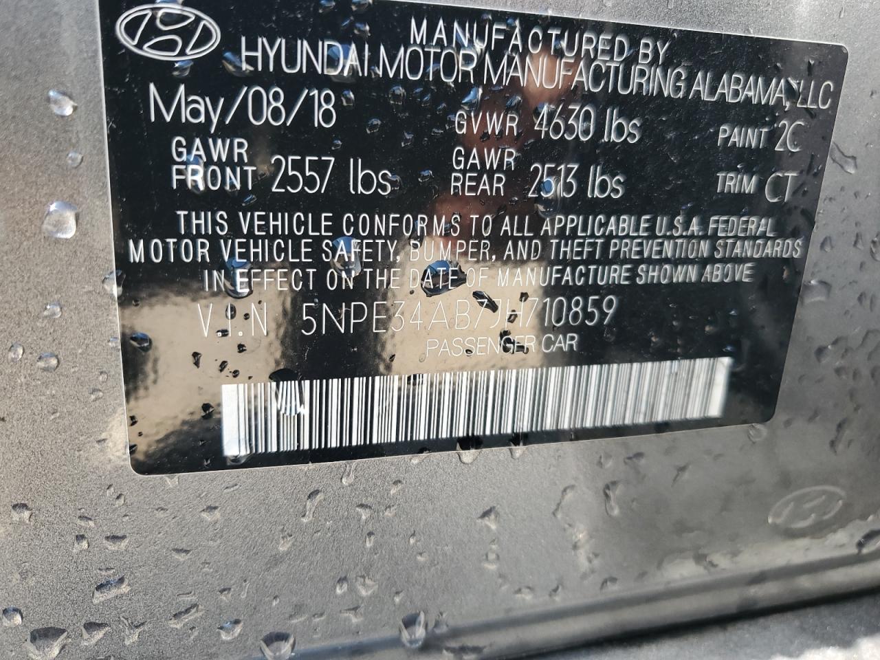 2018 Hyundai Sonata Sport VIN: 5NPE34AB7JH710859 Lot: 80665935