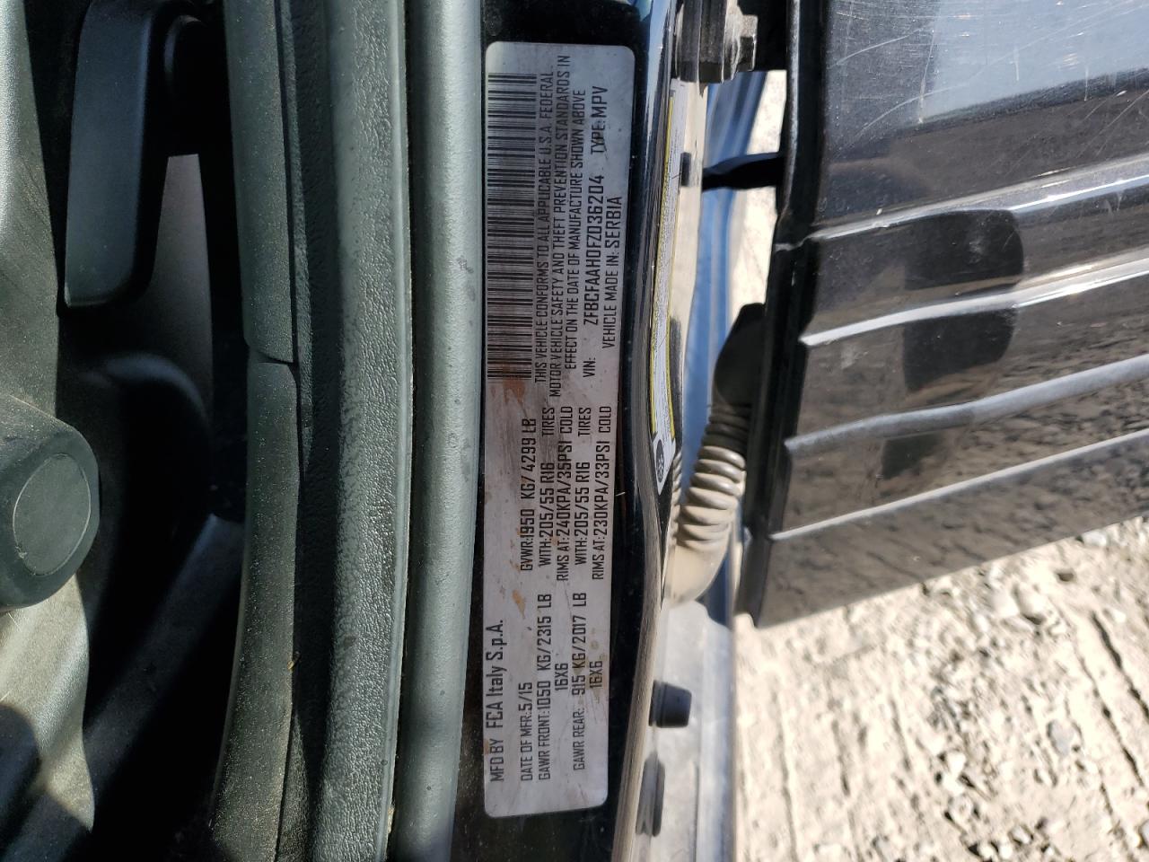 2015 Fiat 500L Pop VIN: ZFBCFAAH0FZ036204 Lot: 71470905