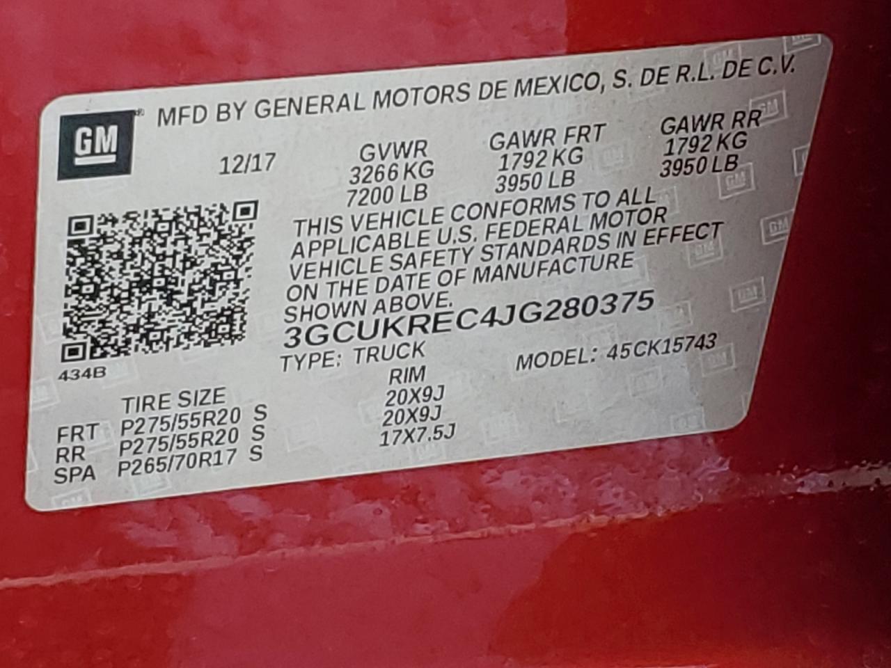 2018 Chevrolet Silverado K1500 Lt VIN: 3GCUKREC4JG280375 Lot: 82138435