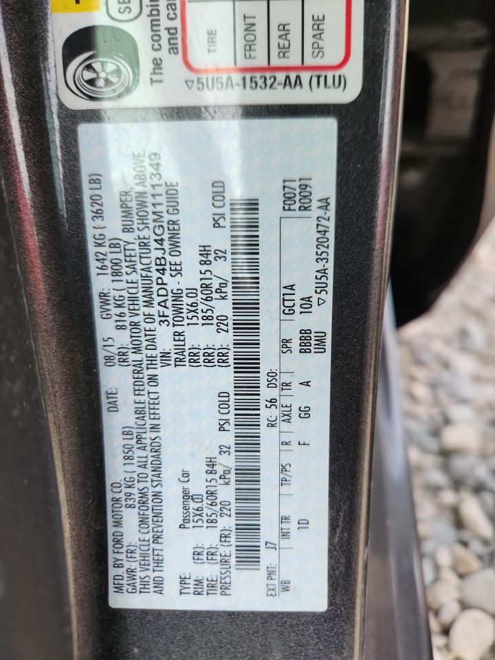 2016 Ford Fiesta Se VIN: 3FADP4BJ4GM111349 Lot: 84405635