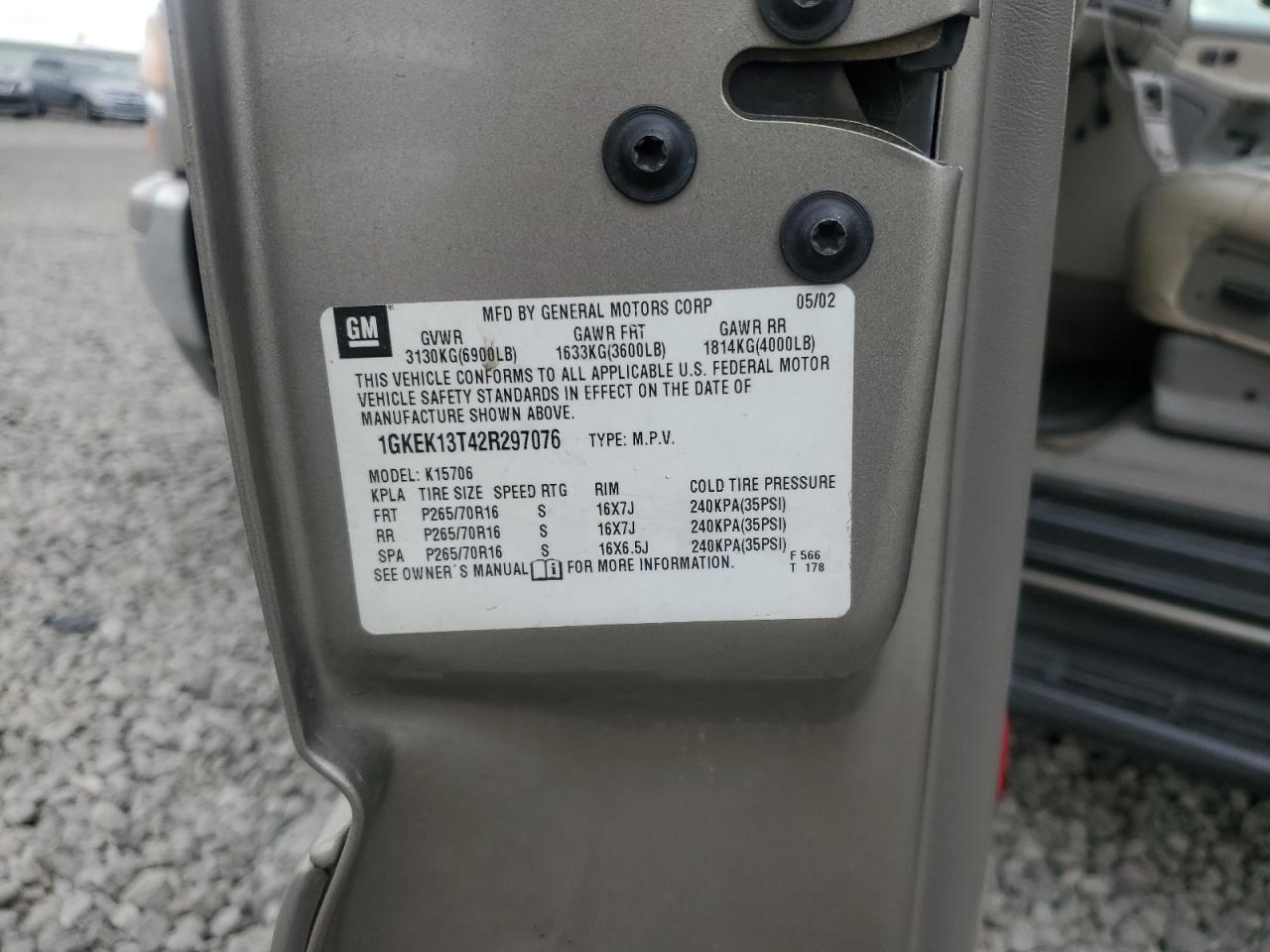 2002 GMC Yukon VIN: 1GKEK13T42R297076 Lot: 81915525