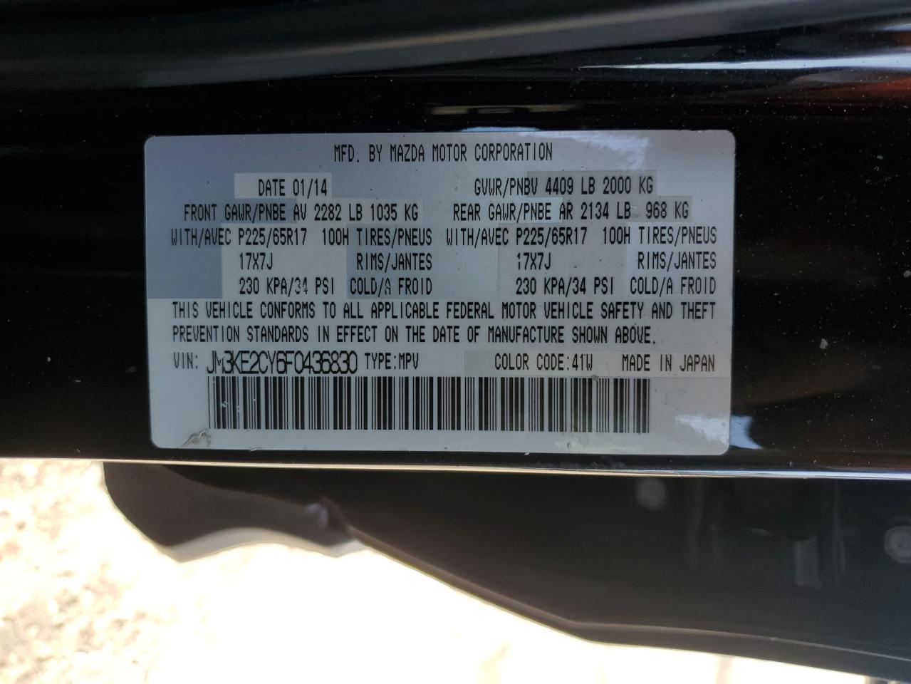 2015 Mazda Cx-5 Touring VIN: JM3KE2CY6F0436830 Lot: 81449015