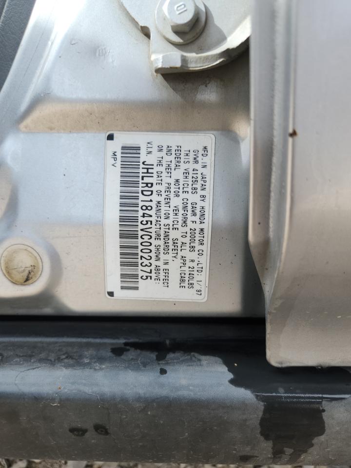 1997 Honda Cr-V Lx VIN: JHLRD1845VC002375 Lot: 80543145