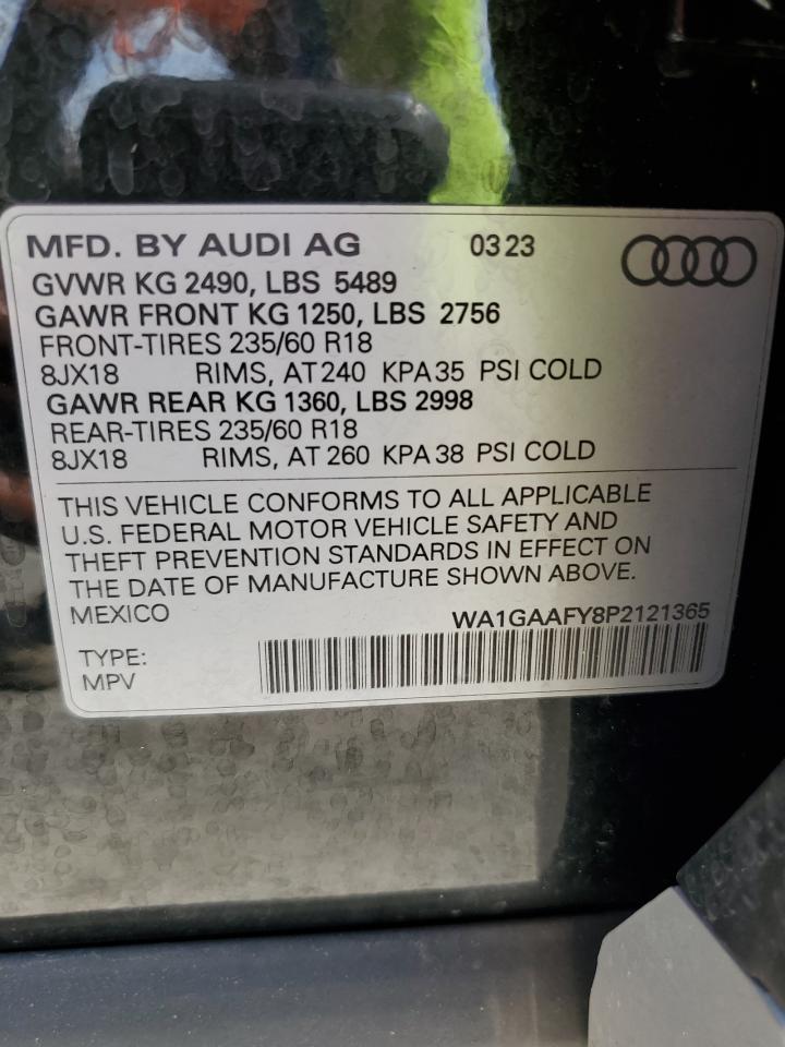 2023 Audi Q5 Premium 45 VIN: WA1GAAFY8P2121365 Lot: 83836215