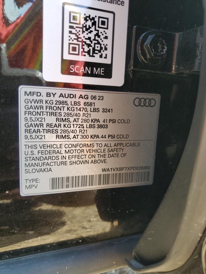 2023 Audi Q7 Prestige VIN: WA1VXBF7XPD026362 Lot: 83947075