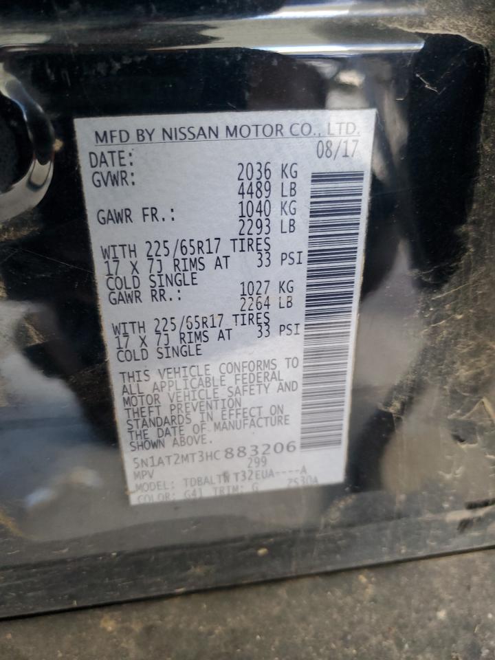 2017 Nissan Rogue S VIN: 5N1AT2MT3HC883206 Lot: 81021695