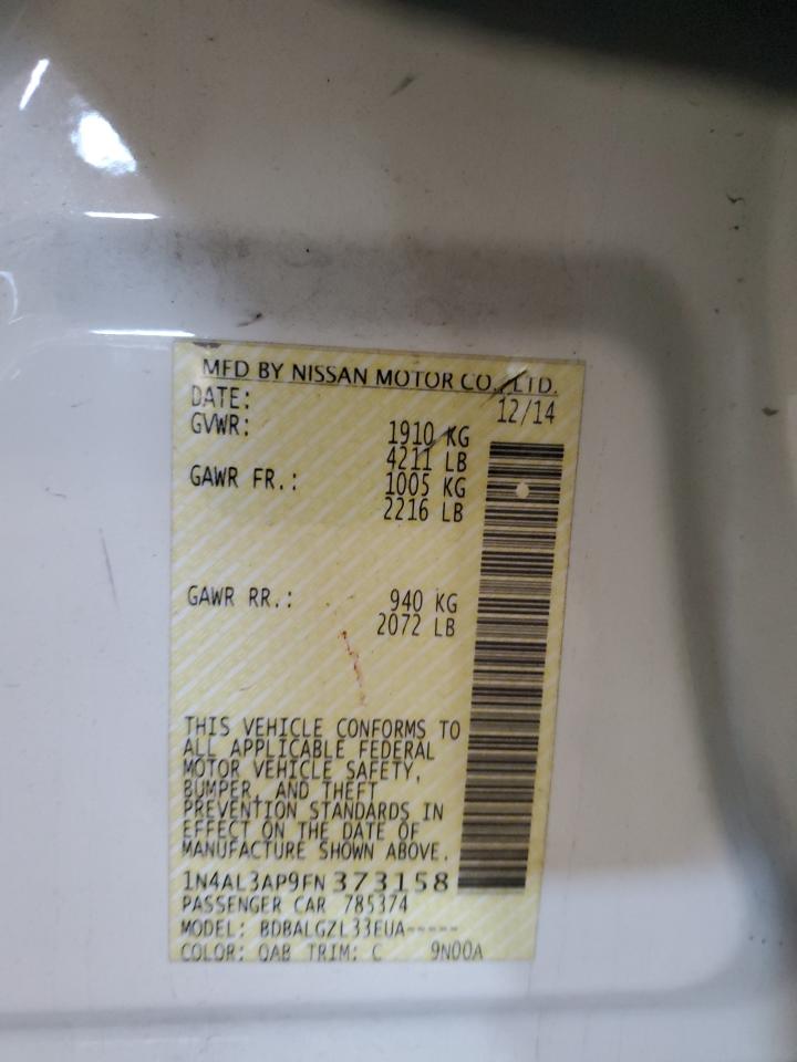 2015 Nissan Altima 2.5 VIN: 1N4AL3AP9FN373158 Lot: 80662115