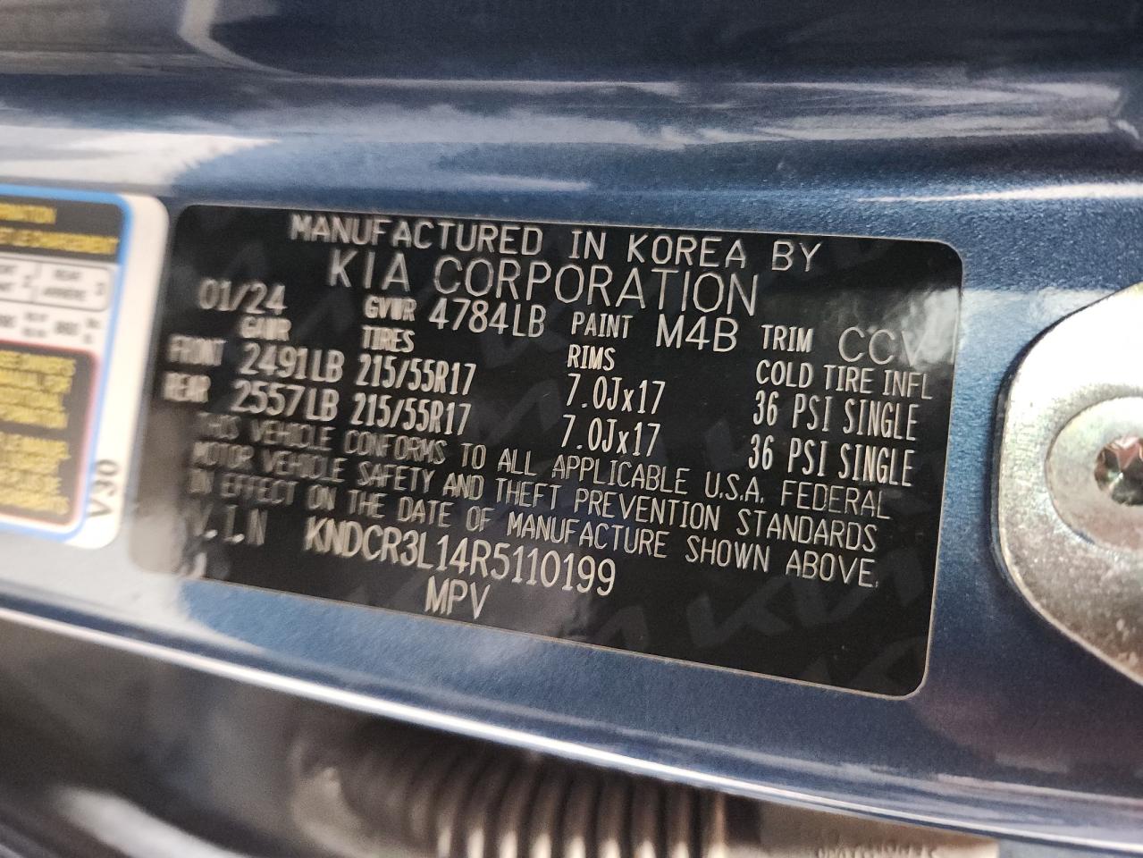 2024 Kia Niro Wind VIN: KNDCR3L14R5110199 Lot: 84570135
