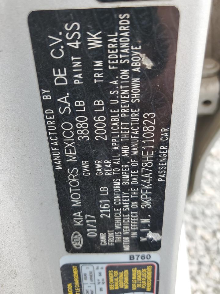 2017 Kia Forte Lx VIN: 3KPFK4A78HE110823 Lot: 80438425