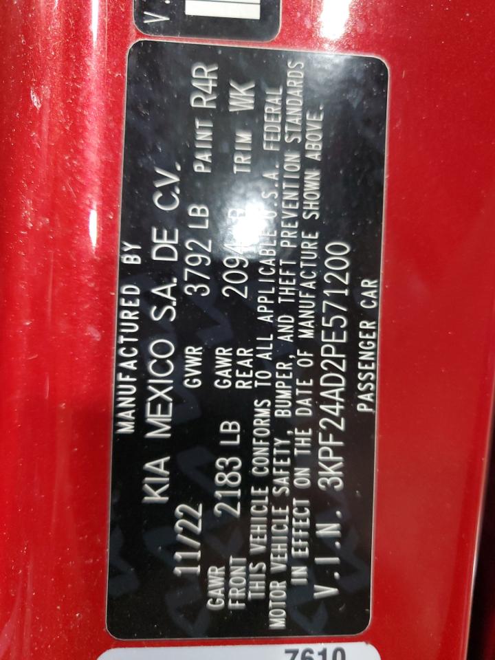 2023 Kia Forte Lx VIN: 3KPF24AD2PE571200 Lot: 71445135