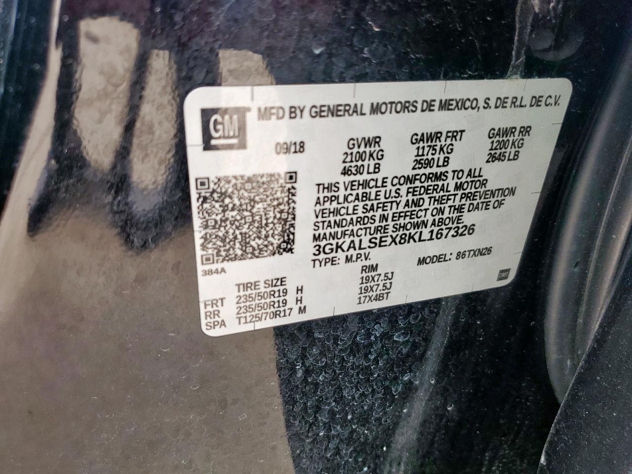 2019 GMC Terrain Denali VIN: 3GKALSEX8KL167326 Lot: 84175805