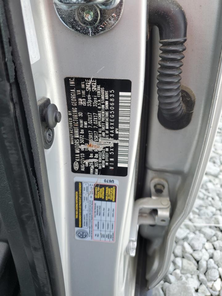 2014 Kia Sorento Lx VIN: 5XYKT4A6XEG506835 Lot: 70697405