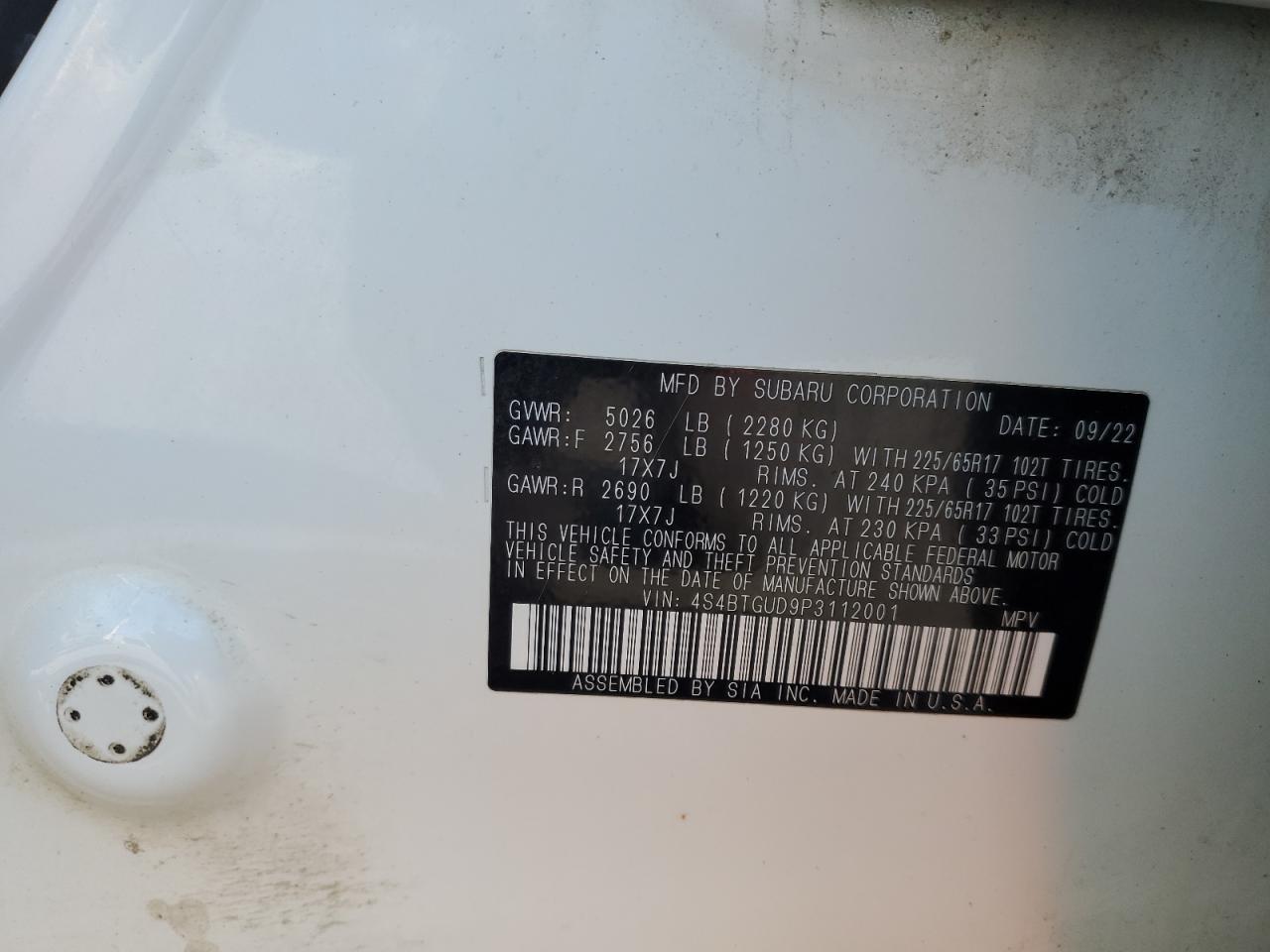 2023 Subaru Outback Wilderness VIN: 4S4BTGUD9P3112001 Lot: 80350255