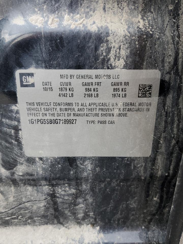 2016 Chevrolet Cruze Limited Ltz VIN: 1G1PG5SB0G7189927 Lot: 70829225