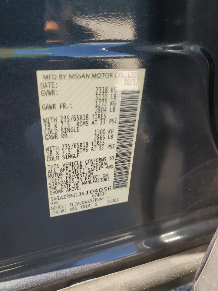 2018 Nissan Murano S VIN: 5N1AZ2MG1JN104056 Lot: 71973465