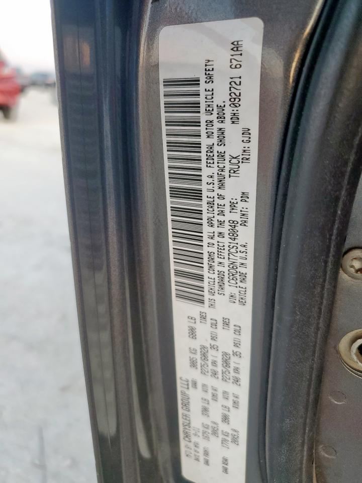 2012 Dodge Ram 1500 Laramie VIN: 1C6RD6NT7CS148048 Lot: 80892775