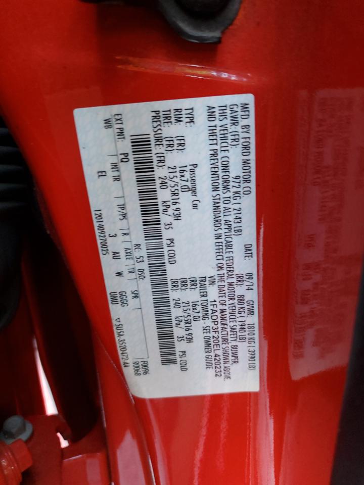 2014 Ford Focus Se VIN: 1FADP3F20EL420232 Lot: 81083475