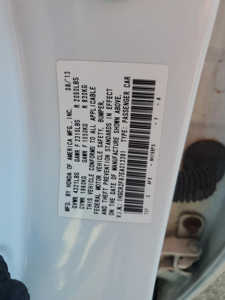 2014 Honda Accord Exl VIN: 1HGCR2F87EA013391 Lot: 84604485