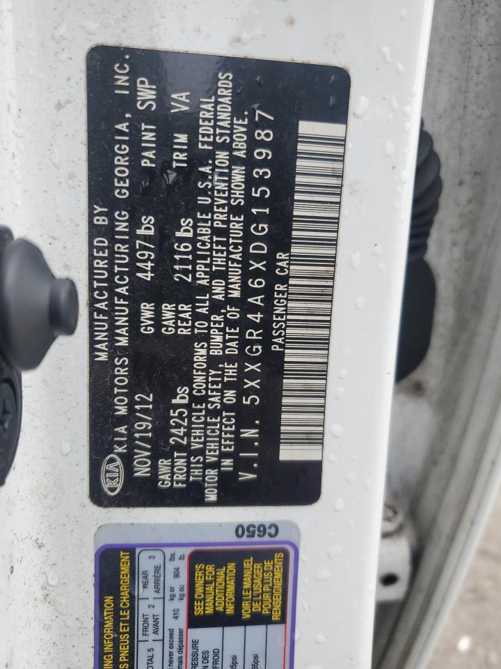 2013 Kia Optima Sx VIN: 5XXGR4A6XDG153987 Lot: 81484795